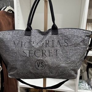 Victoria's Secret Sparkling Tote - Silver and Black